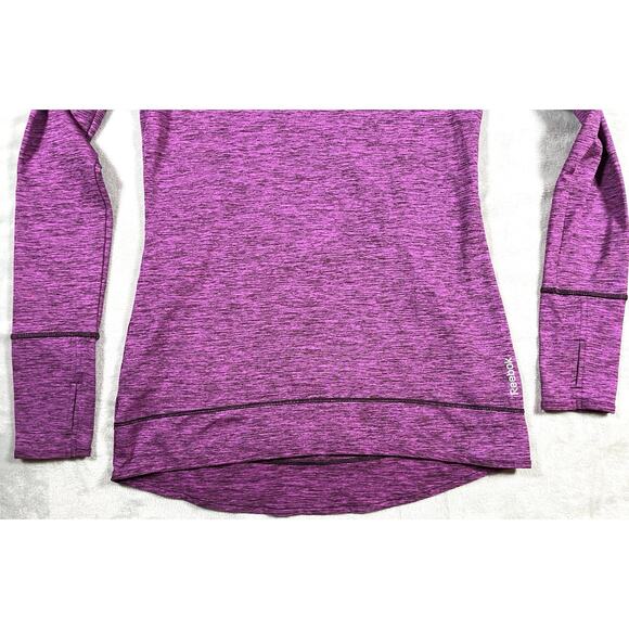 Reebok Womens M Playwarm Performance Cowl Neck Magenta Pullover w Thumbholes - Picture 9 of 16